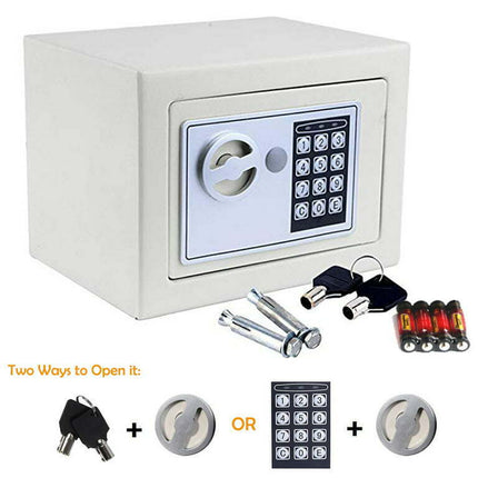 Zimtown Digital Electronic Safes Safe Security Box, White, Keypad and Key Lock