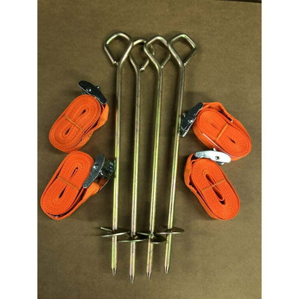 Extreme Heavy Duty Trampoline 14" Anchor Tie Down Kit w/Long 12ft HD Straps