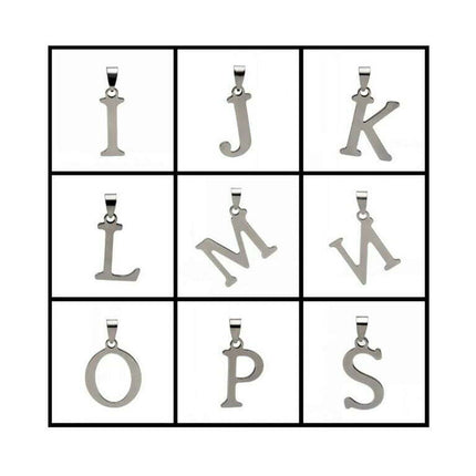 Initial Letter Pendant Necklace Stainless Steel Men Women Ginger Lyne Collection
