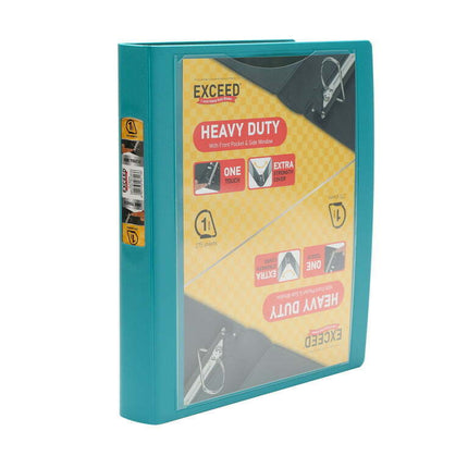 Exceed 1 inch Heavy Duty Binder, 3 Slant D Ring, Aqua Haze