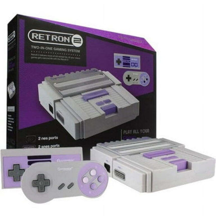 HYPERKIN SNES/ NES RetroN 2 Gaming Console (Gray)