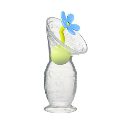 Haakaa Gen 2 Silicone Manual Breast Pump with Suction Base and Blue Stopper 4 oz