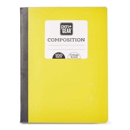 Pen + Gear Composition Book, College Ruled, 100 Sheets, Yellow, 7.5"x9.75"