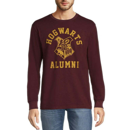 Harry Potter Men's Hogwarts Alumni Graphic T-Shirt with Long Sleeves, Sizes S-3X