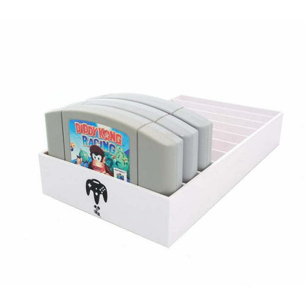 White N64 Game Organizer, Dust Cover, Cartridge Holder, Nintendo 64