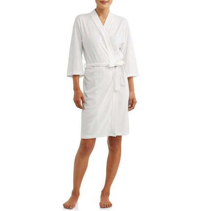 Lissome Women's & Women's Plus 3/4" Sleeve Terry Belted Robe