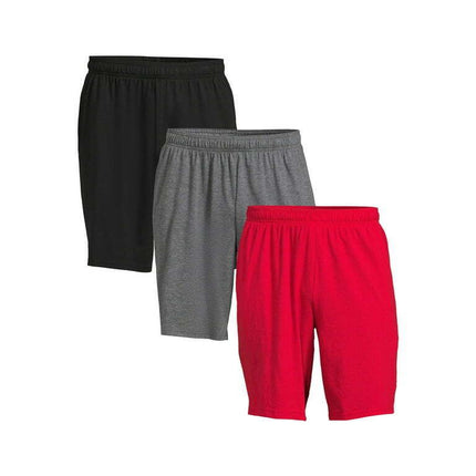 Athletic Works Men's and Big Men's Knit Shorts, 3-Pack, Sizes S-3XL