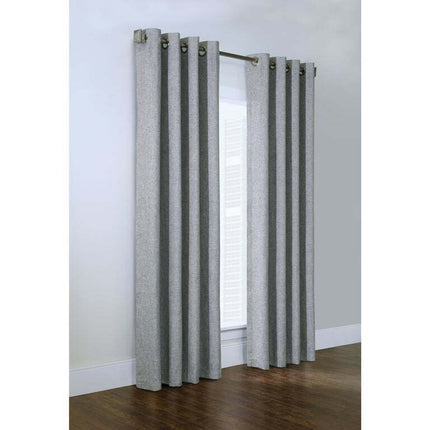 Habitat Linum Grommet Curtain Panel Window Dressing 50 x 84 in Light Grey