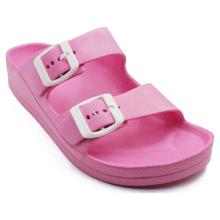 LAVRA Women Double Buckle Sandals EVA Adjustable Rubber Slides