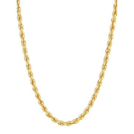 Brilliance Fine Jewelry 10K Yellow Gold 3.20MM - 3.40MM Hollow Rope Necklace,20"