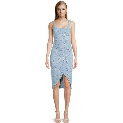 No Boundaries Juniors Sleeveless Midi Wrap Dress