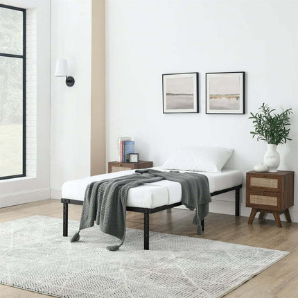 Mainstays 14" Heavy Duty Steel Slat Twin Platform Bed Frame, Black