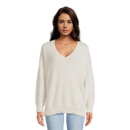 Dreamers By Debut Women's Oversized Tunic V Neck Sweater, Midweight