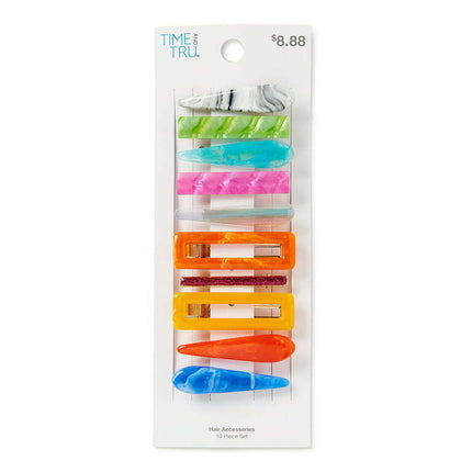 Time and Tru Women's Multi Hair Clips, 10-Pack Multi-Color