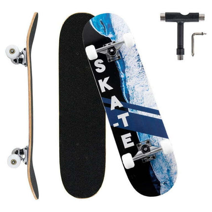 Umineux Complete Skateboard Made of Maple, Checker, 31 In. x 8 In.