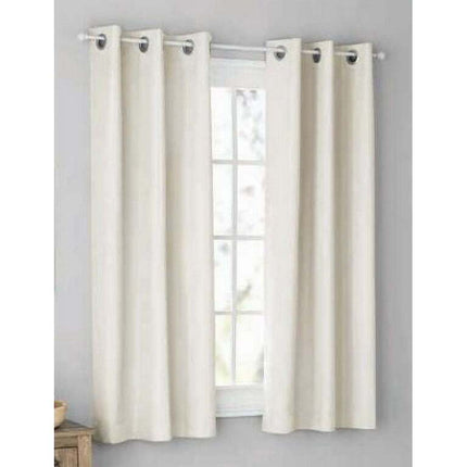 Mainstays Blackout Grommeted Curtain Panel Pair, Set of 2, White, 37" x 63"