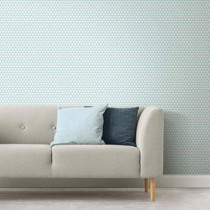 RoomMates 3D Petite Hexagons Blue Peel and Stick Wallpaper