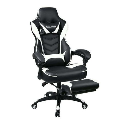 Elecwish Adjustable & Ergonomic Swivel Gaming Chair, White