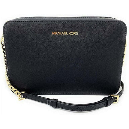 Michael Kors Jet Set Large East West Crossbody Black Saffiano