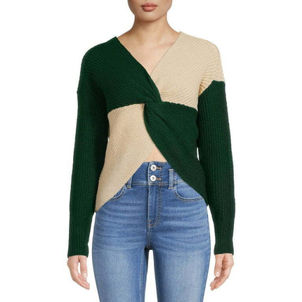 No Boundaries Juniors Twisted Front Sweater