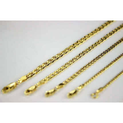10K Yellow Gold Hollow Cuban Chain Necklace Bracelet