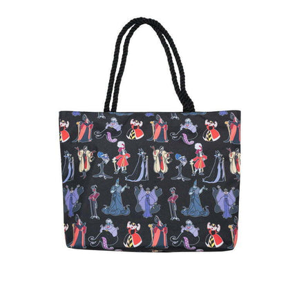 Womens Disney Villains Tote Bag All-over Rope Travel Beach Carry-on Cruella