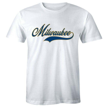 Milwaukee City Script - Baseball Home Run Brewers Men City Town State T-Shirt