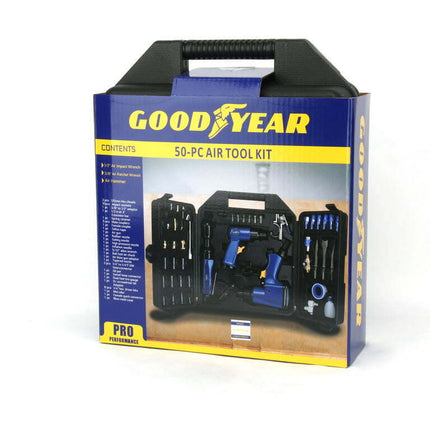 GOODYEAR. 50 Piece Air Tool Kit. with Blow Molded Carrying Case