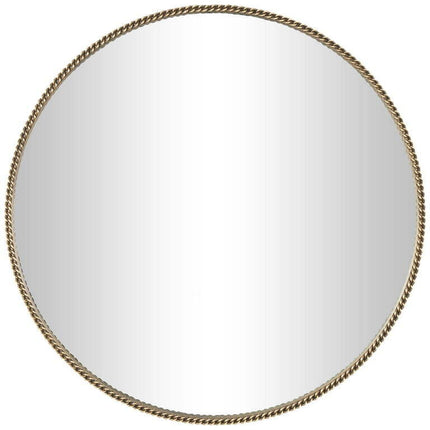 DecMode 34" x 34" Gold Wall Mirror with Linked Chain Frame