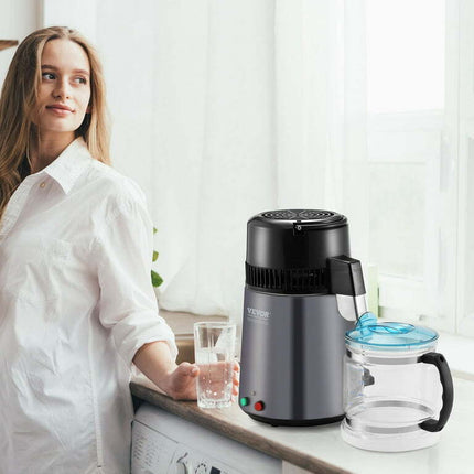 BENTISM 4L Water Distiller Purifier Machine Countertop Stainless Steel Interior