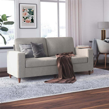DHP Liah 3-Seater Sofa with Pocket Spring Cushions, Light Gray Linen