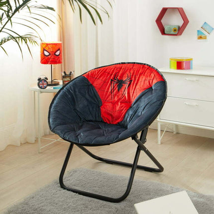 Marvel Spiderman 30" Oversized Folding Saucer Chair, Red, Polyester