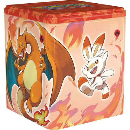 Pokemon Sword & Shield Scorching Fire Stacking Tin (3 Booster Packs & 1 Coin)