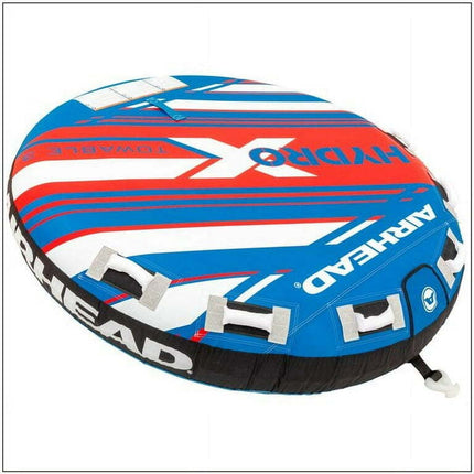 Airhead Hydro X 3 Person Towable Tube for Boating, Blue, White, & Red