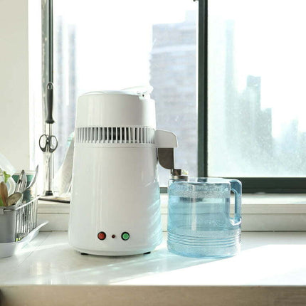 4L Home Water Distiller Purifier Machine 750W Stainless Steel Interior