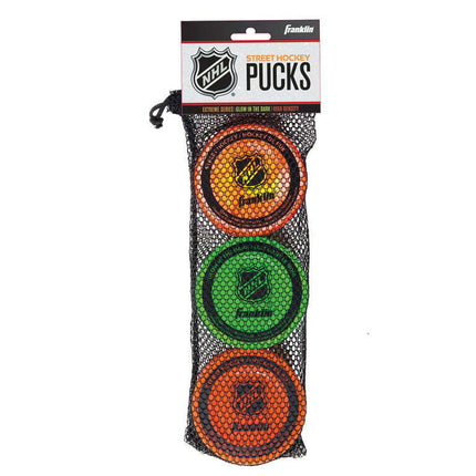 Franklin Sports NHL Street Hockey Outdoor Pucks, 3 Pack