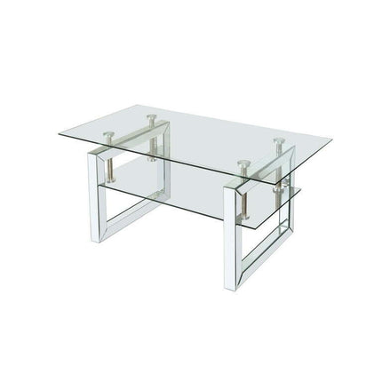 Cterwk W 39.4" X D 19.7 " X H 17.7" Tempered Glass Coffee Table