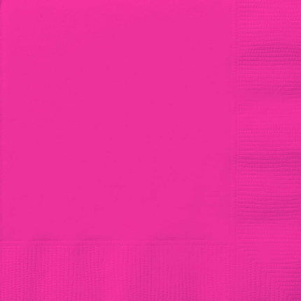 Way to Celebrate! Neon Pink Paper Luncheon Napkins, 6.5in, 24ct