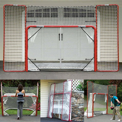 Monster by EZgoal Hockey Folding Goal with Backstop and 4 Targets Net