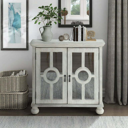 OakvillePark Newhalem Wood Storage Accent Cabinet, White