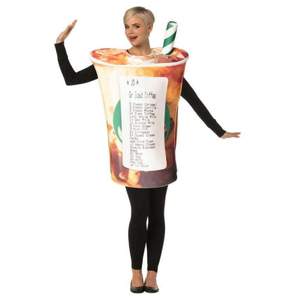 Men's and Women's Iced Coffee Halloween Costume, Rasta Imposta, One Size