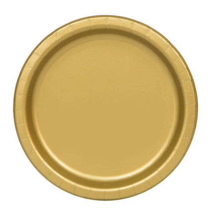 Way to Celebrate! Gold Paper Dinner Plates, 9in, 20ct