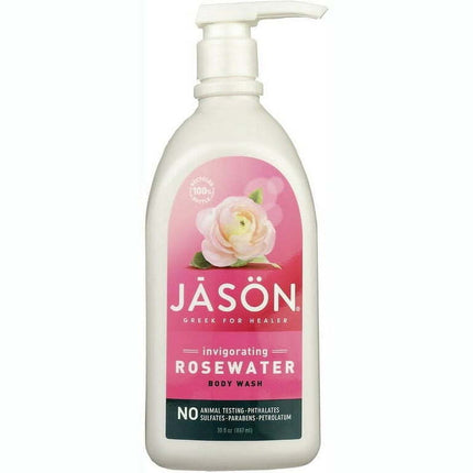 JASON Invigorating Rosewater Body Wash, 30 Ounce Bottle