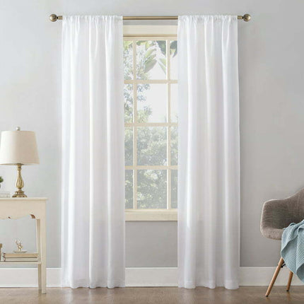 Mainstays Textured Solid Curtain Single Panel, 38" x 84", White