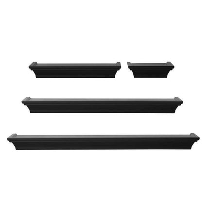 Melannco Floating Wall Shelves Set of 4 Black