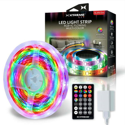 Xtreme Lit 16.4ft Color Flow Multi-Color Indoor LED Light Strip, Remote Control