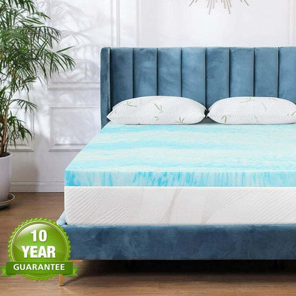 Gel Memory Foam Mattress Topper, Full Size, 2 inch, for Pressure Relief