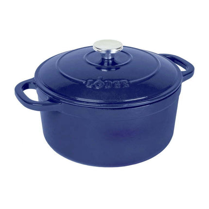 Lodge Cast Iron 5.5 Quart Enameled Dutch Oven, Indigo