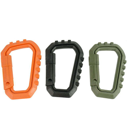 Custom Accessories 3-Pack Multicolor Tactical Plastic Carabiners Keychain