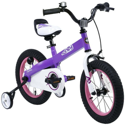 RoyalBaby Honey Lilac 14 inch Kid's Bicycle With Training Wheels